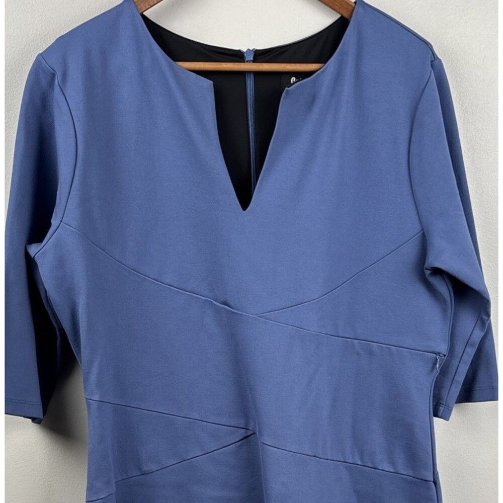 Betabrand Dress Women 2XL Dusty Blue Thick Stretch Zip Pocket & Under Bodysuit